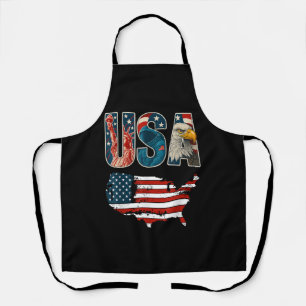USA US Patriotic 4th of July America Flag Freedom Apron