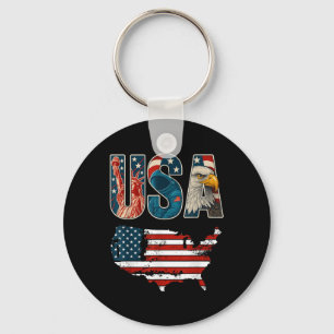 Usa Us Patriotic 4th Of July America Flag Freedom Key Ring