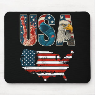 USA US Patriotic 4th of July America Flag Freedom Mouse Pad