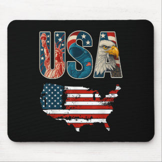 Usa Us Patriotic 4th Of July America Flag Freedom Mouse Pad
