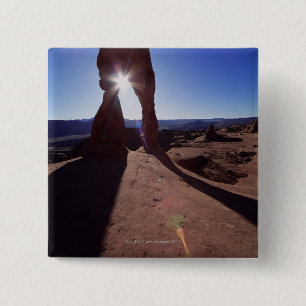 USA, Utah, Arches National Park, sun shining 15 Cm Square Badge