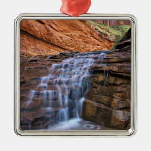 USA, Utah, Escalante Wilderness.  Waterfall in Metal Tree Decoration