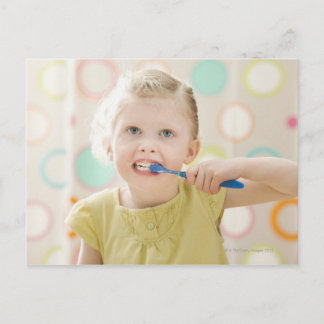 USA, Utah, Lehi, girl (2-3) brushing teeth Postcard