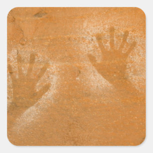 USA, Utah, Pictograph Hand-prints on sandstone, Square Sticker