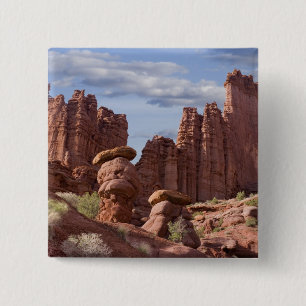 USA, Utah. View of Fisher Towers. Credit as: Don 15 Cm Square Badge