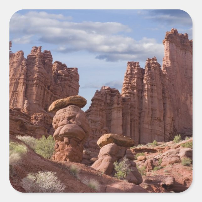 USA, Utah. View of Fisher Towers. Credit as: Don Square Sticker (Front)