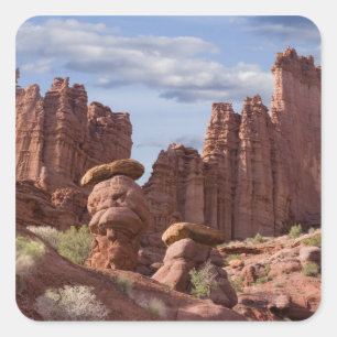 USA, Utah. View of Fisher Towers. Credit as: Don Square Sticker