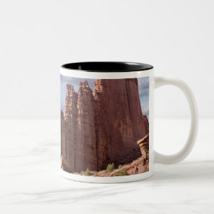 USA, Utah. View of Fisher Towers. Credit as: Don Two-Tone Coffee Mug