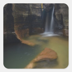 USA, Utah, Zion National Park.  Keyhole Falls in Square Sticker