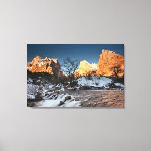 USA, Utah, Zion National Park. Mountain sunrise Canvas Print