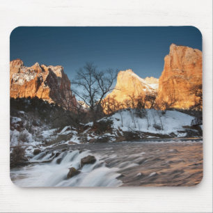 USA, Utah, Zion National Park. Mountain sunrise Mouse Pad