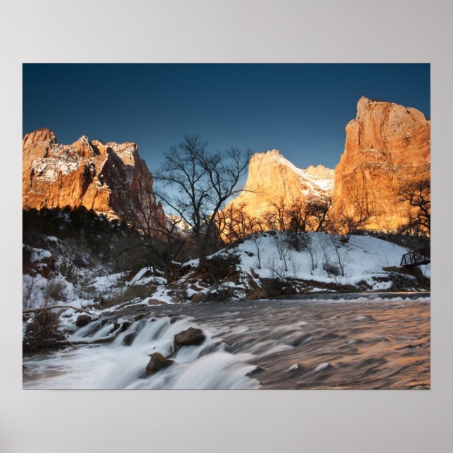 USA, Utah, Zion National Park. Mountain sunrise Poster (Front)