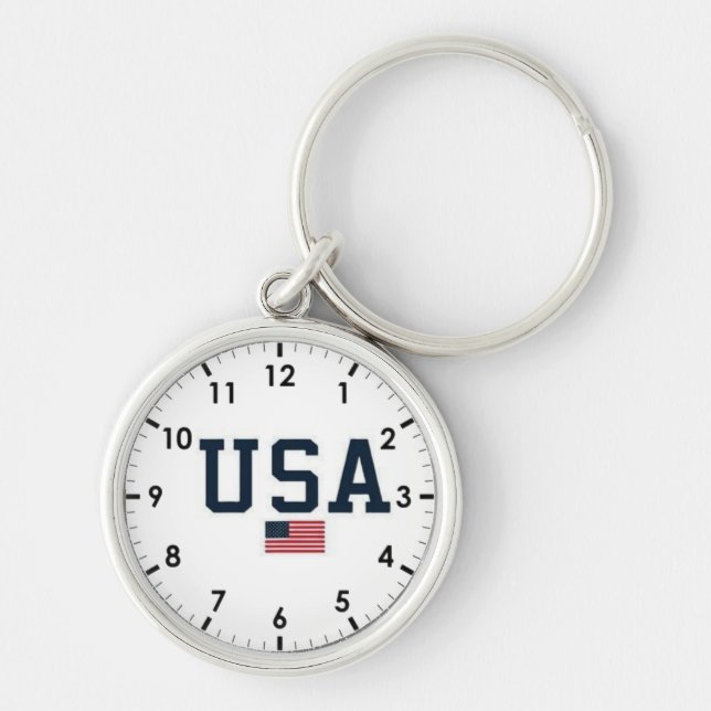 USA varsity letters American Flag Gym Sports  Key Ring (Front)