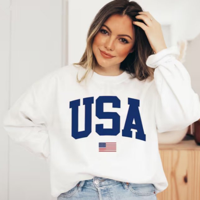 USA varsity letters American Flag Gym Sports  Sweatshirt (Creator Uploaded)