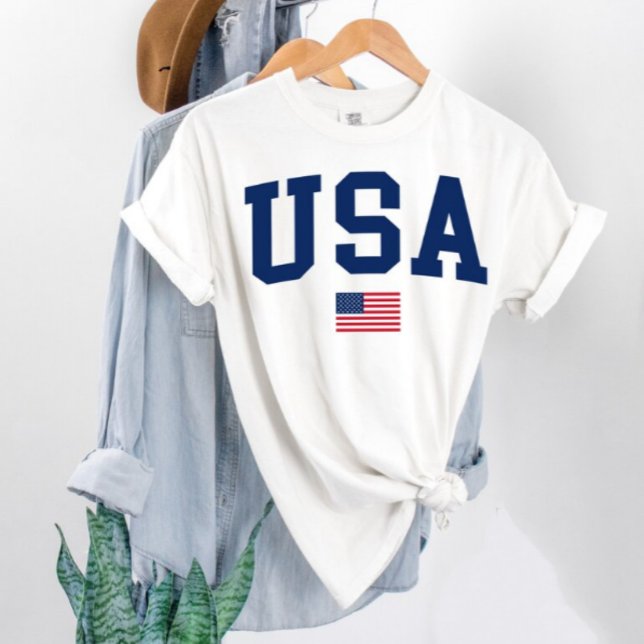 USA varsity letters American Flag Gym Sports  T-Shirt (Creator Uploaded)