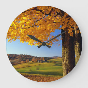 USA, Vermont. Farm Scenic Near South Woodstock Large Clock