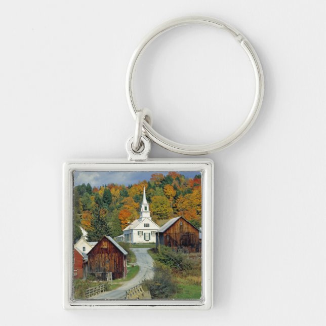 USA, Vermont, Waits River. Fall foliage adds Key Ring (Front)
