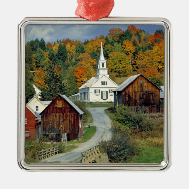 USA, Vermont, Waits River. Fall foliage adds Metal Tree Decoration (Front)
