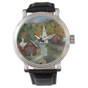 USA, Vermont, Waits River. Fall foliage adds Watch