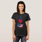 USA Vertical I Love United States America Flag Map T-Shirt (Front Full)