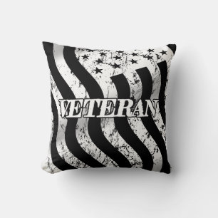 USA Veteran - white vintage 001 Throw Pillow