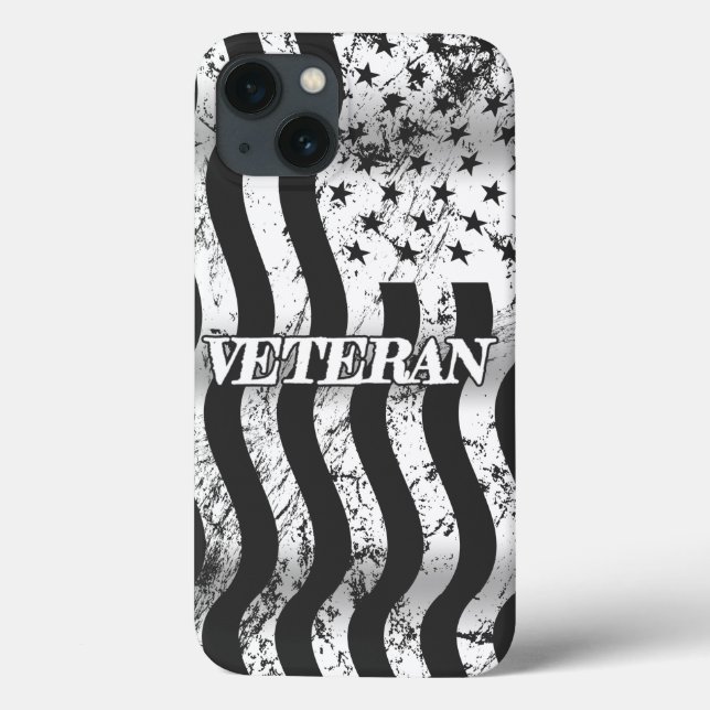 USA Veteran - white vintage vertical Case-Mate iPhone Case (Back)