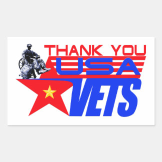 USA Veterans Rectangular Sticker