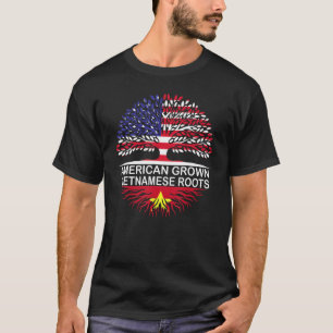 USA & Vietnam Flags American Grown Vietnamese Root T-Shirt