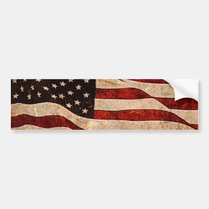USA Vintage American Flag Bumper Sticker