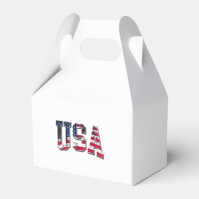 USA Vintage American Flag Favour Box (Front Side)