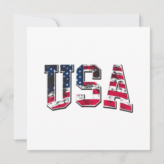 USA Vintage American Flag Save The Date (Front)