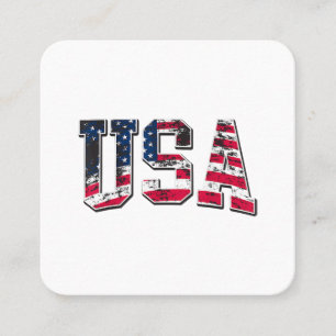 USA Vintage American Flag Square Business Card