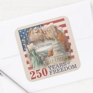 USA Vintage America's Semiquincentennial 250 Years Square Sticker