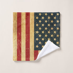 USA Vintage Grunge Flag Bath Towel Set