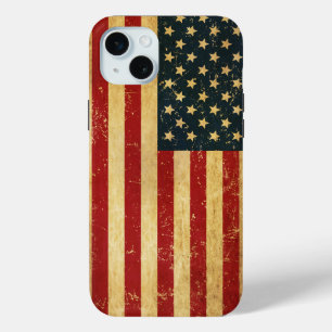 USA Vintage Grunge Flag iPhone 15 Mini Case