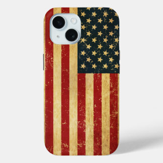 USA Vintage Grunge Flag iPhone 15 Case