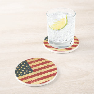 USA Vintage Grunge Flag Coaster