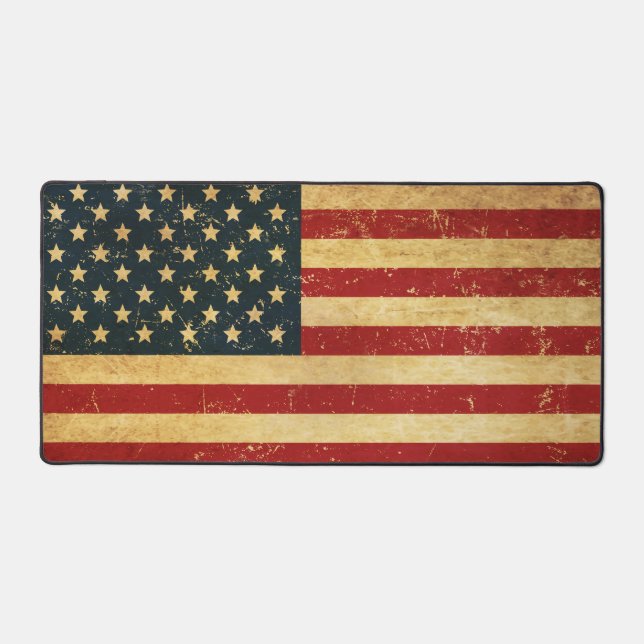 USA Vintage Grunge Flag Desk Mat (Front)