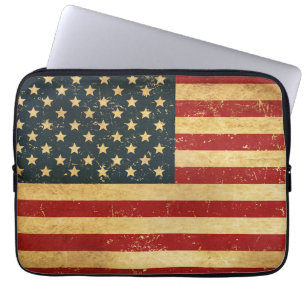 USA Vintage Grunge Flag Laptop Sleeve