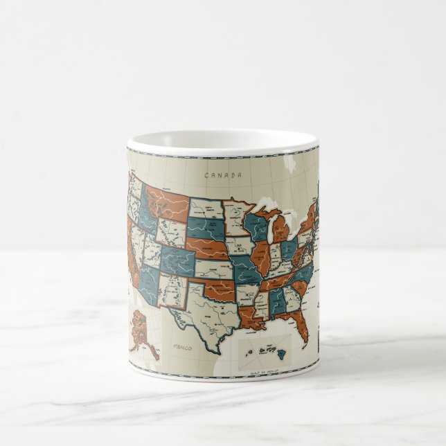 USA - Vintage Map Coffee Mug (Center)