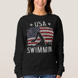 USA Vintage Swimming Team Retro Support USA Swimme Sweatshirt