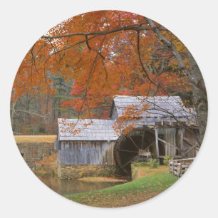 USA, Virginia, Blue Ridge Parkway, Autumn Classic Round Sticker