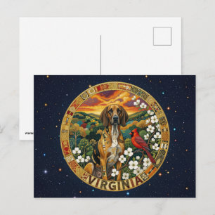 USA Virginia state symbols Postcard