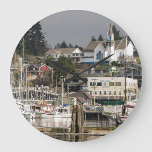 USA, Wa, Kitsap Peninsula. Scenic Town. Large Clock