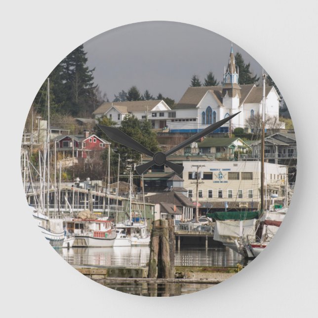 USA, Wa, Kitsap Peninsula. Scenic Town. Large Clock (Front)