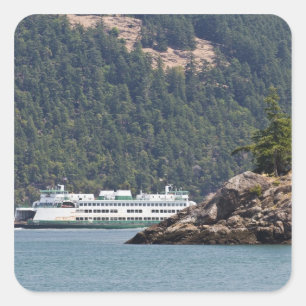 USA, WA. Washington State Ferries Square Sticker