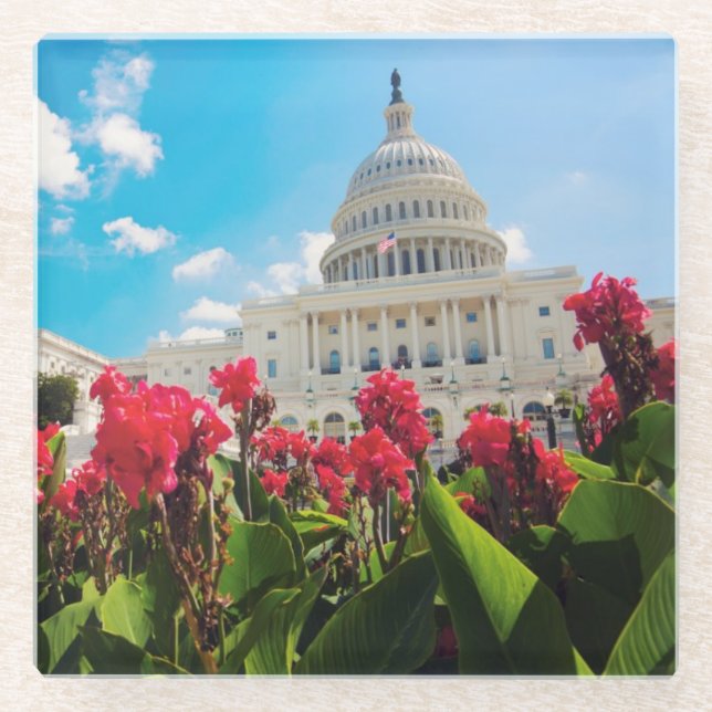 USA, Washington DC, Capitol Building Glass Coaster (Front)