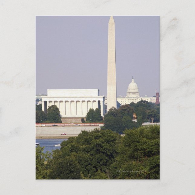 USA, Washington DC, Washington Monument and US Postcard (Front)