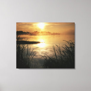 USA, Washington, Lopez Island, Morning fog on Canvas Print