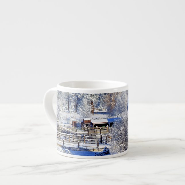 USA, Washington, Methow Valley, Barns in Espresso Cup (Front Left)
